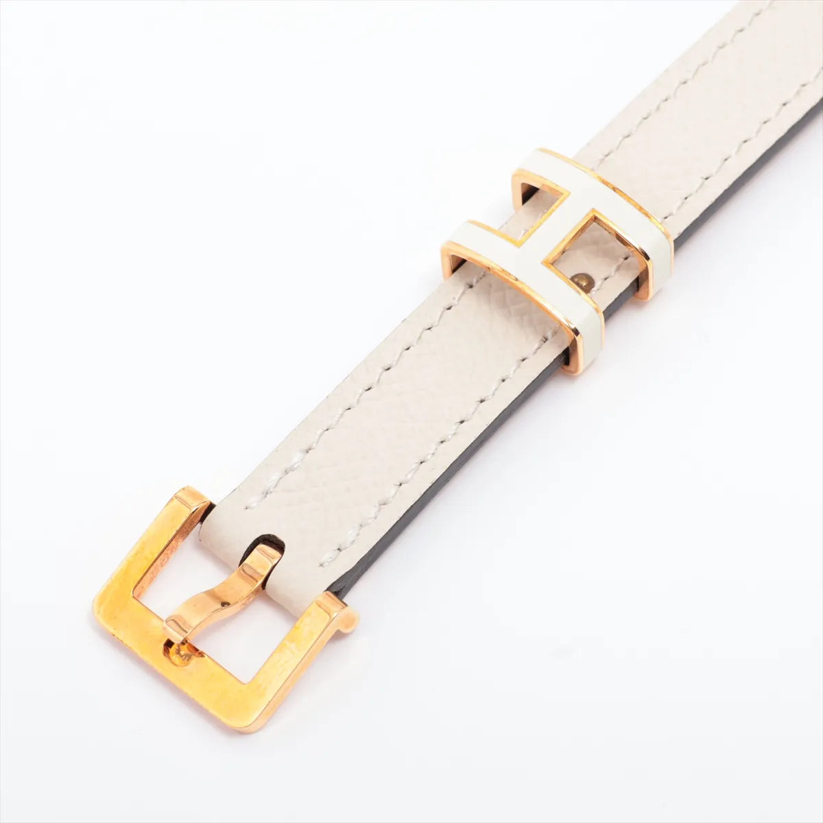 Hermès Pop H Leather Belt Craie