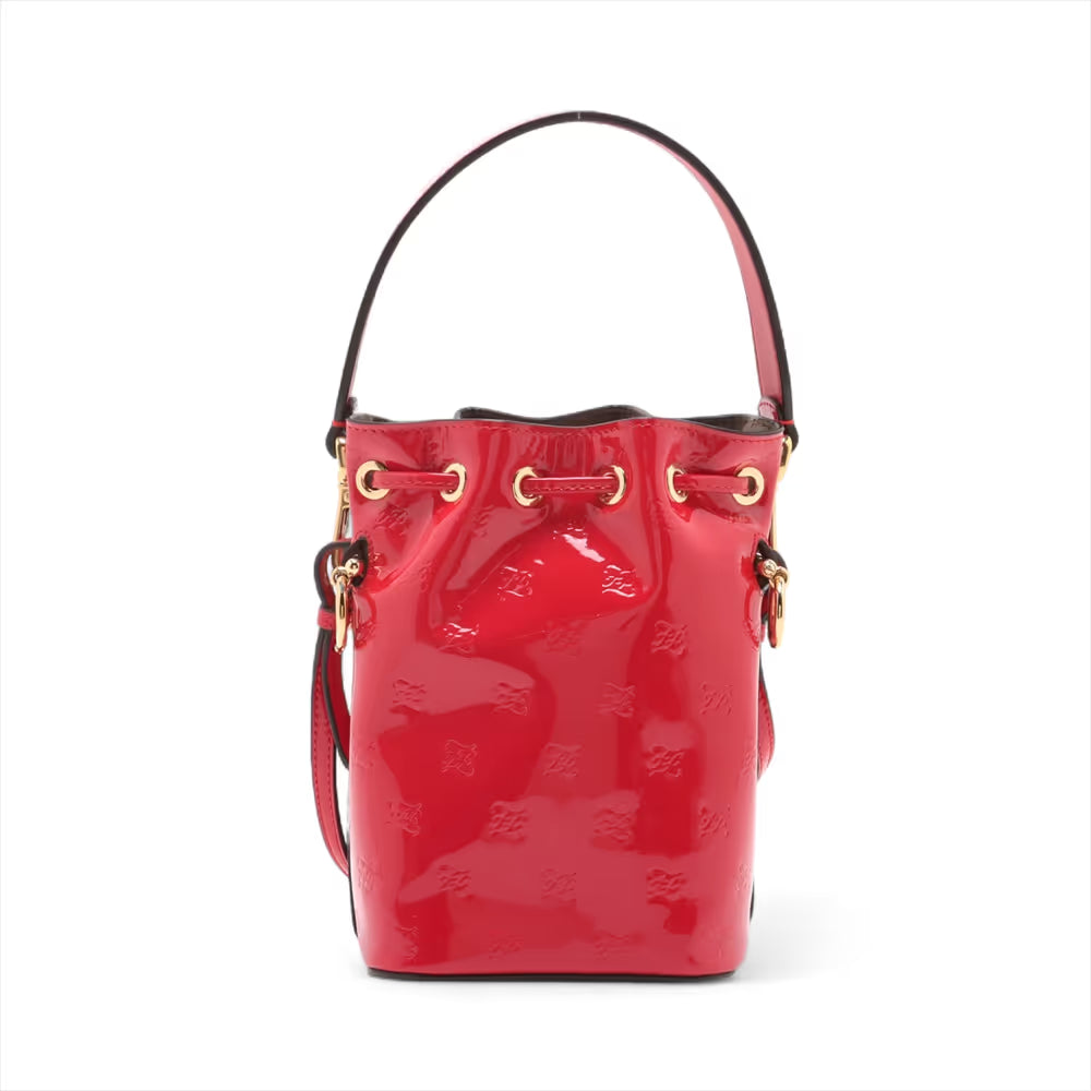 Fendi Mon Tresor Mini Patent Leather Two-Way Shoulder Bag Red