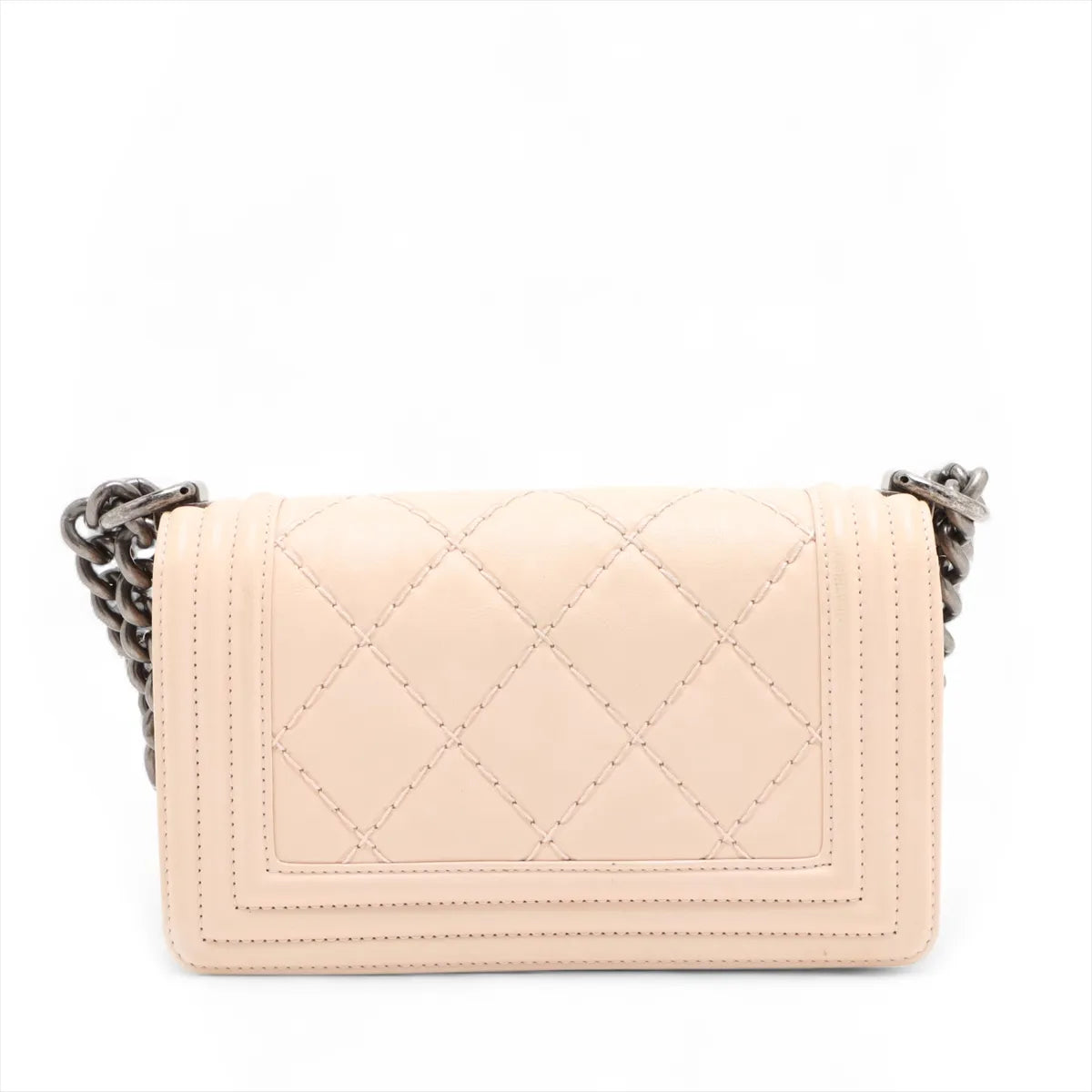 Chanel Boy Chanel 20 Small Lambskin Chain Shoulder Bag Beige