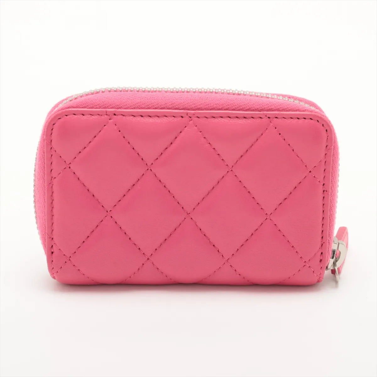 Chanel CC Logo Matelasse Lambskin Card Case Pink