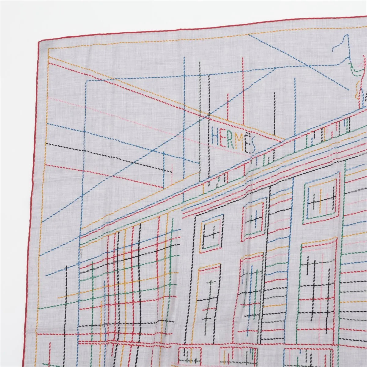 Hermès Carré Géant Pique Sellier Scarf Gray