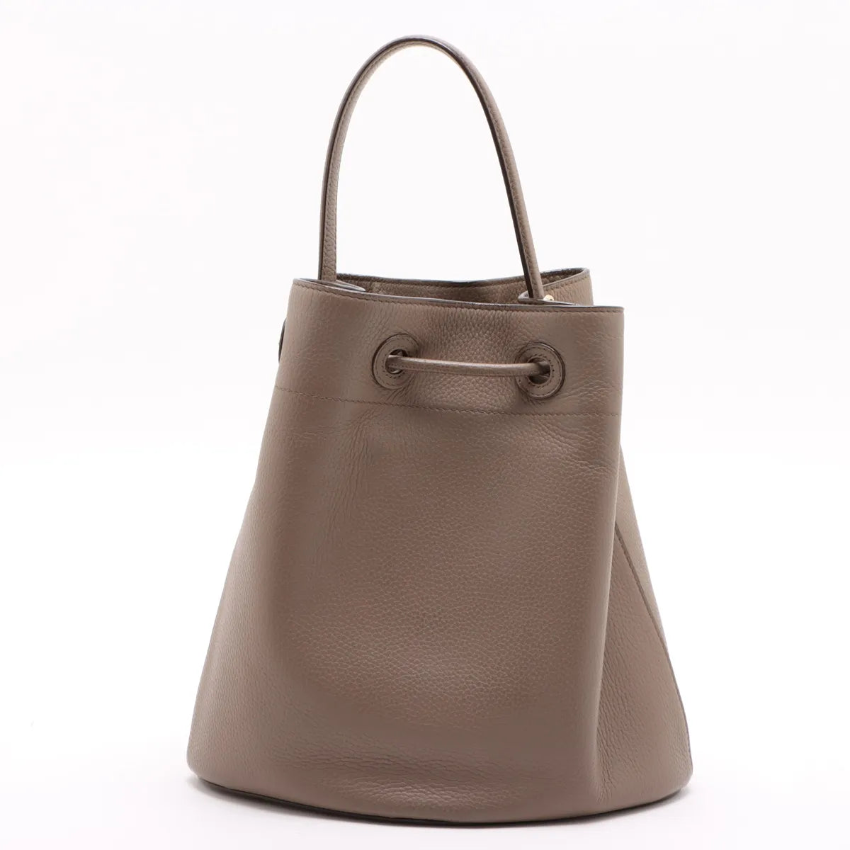Burberry Small Drawstring Bucket Leather Two-Way Shoulder Bag Brown