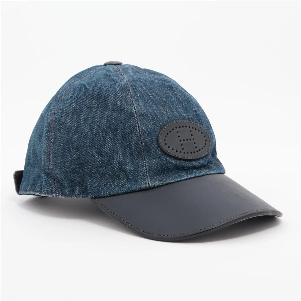 Hermès Evelyne Cotton Denim Cap Blue