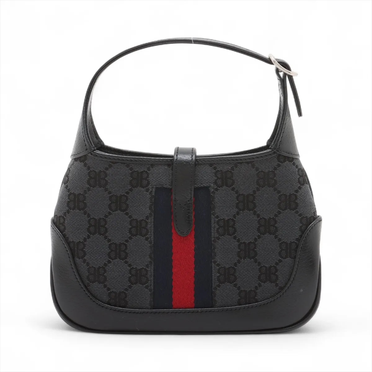 Gucci x Balenciaga Jackie Canvas Leather Two-Way Shoulder Bag Black