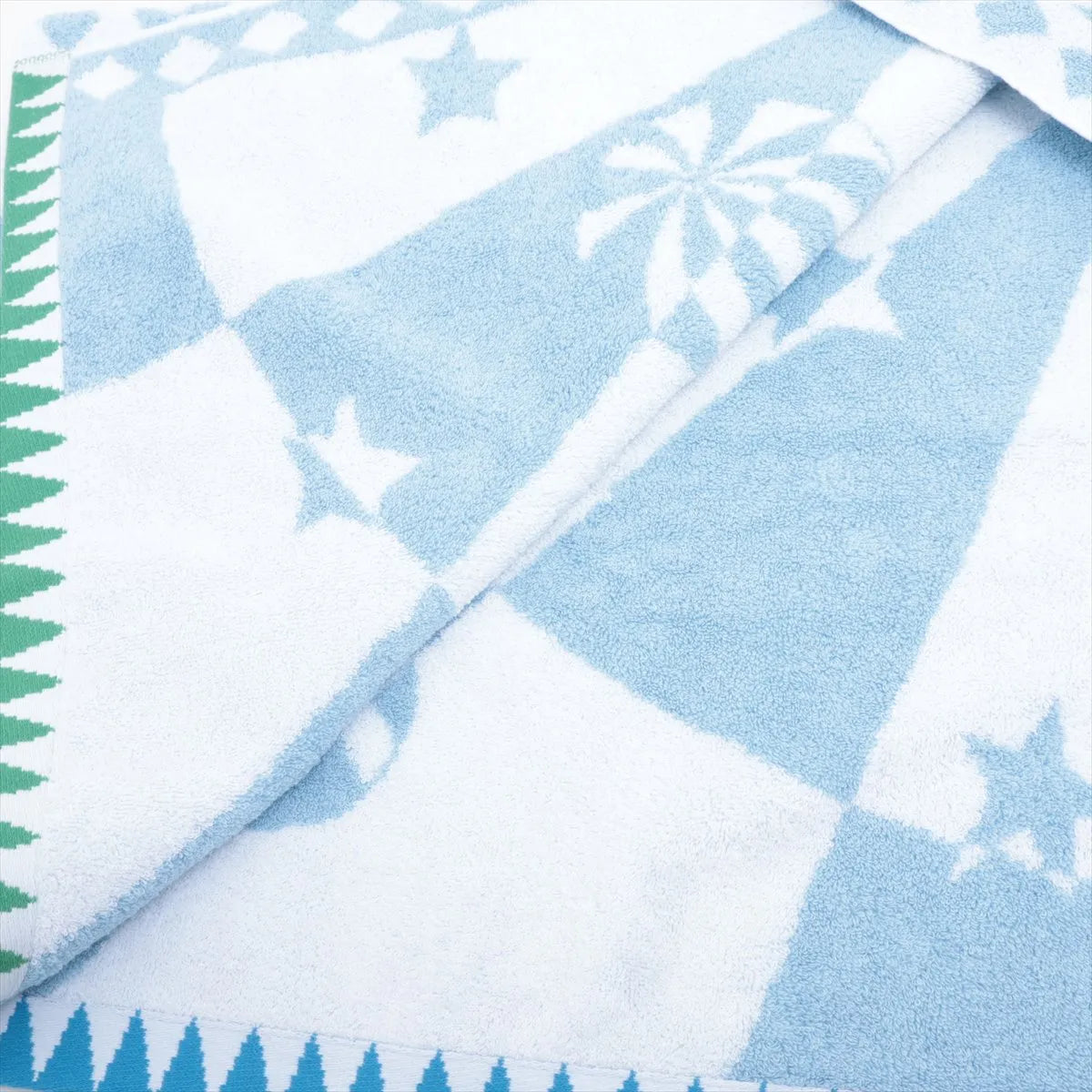 Hermès Star Towel Cotton Blue x Green
