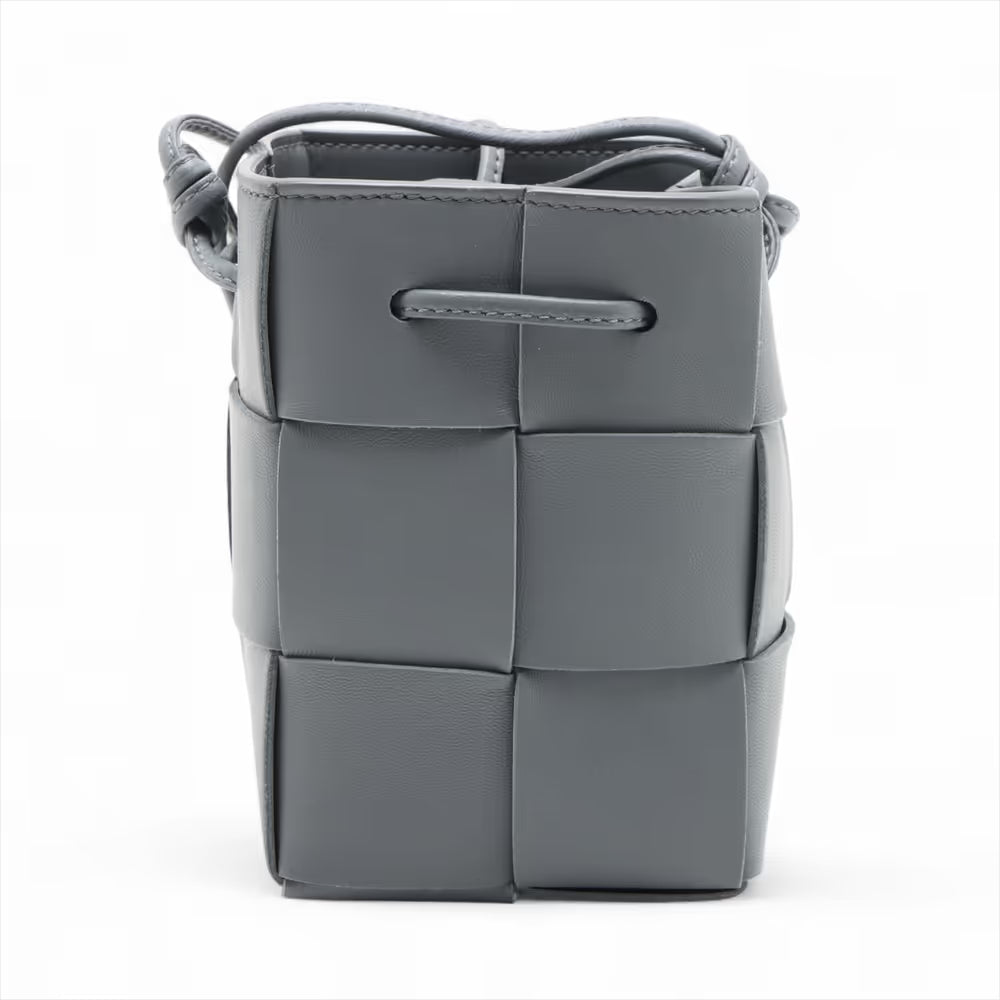Bottega Veneta Maxi Intrecciato Cassette Mini Crossbody Bag Gray