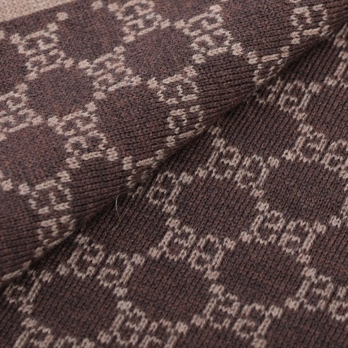 Gucci GG Logo Wool Scarf Brown