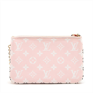 #1 Louis Vuitton Monogram Giant Reverse Pochette Double Zip Wallet Red