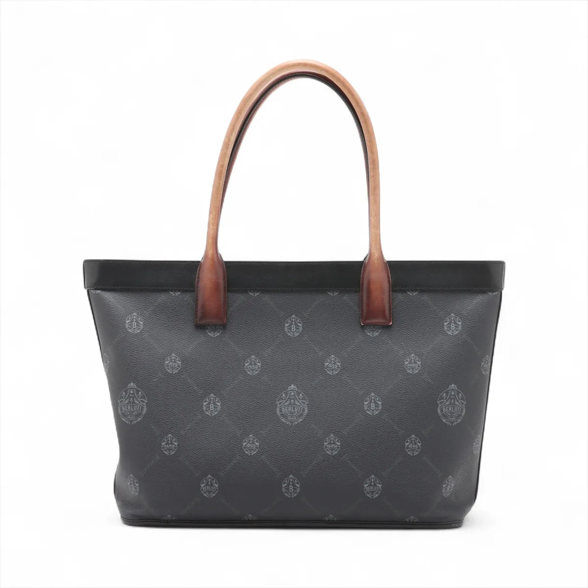 Berluti Forever Leather Tote Bag Black x Brown