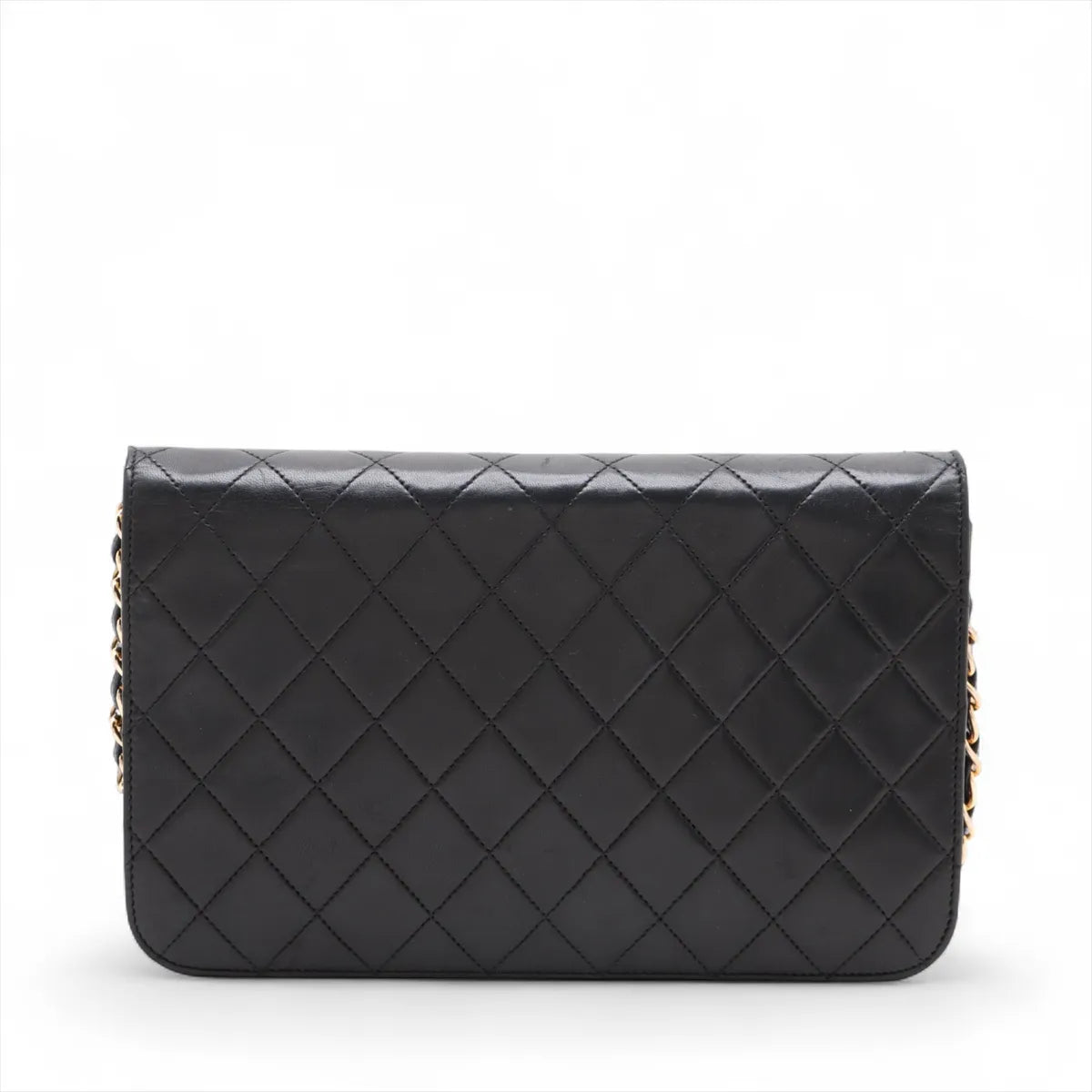 Chanel CC Logo Matelassé Lambskin Chain Shoulder Bag Black