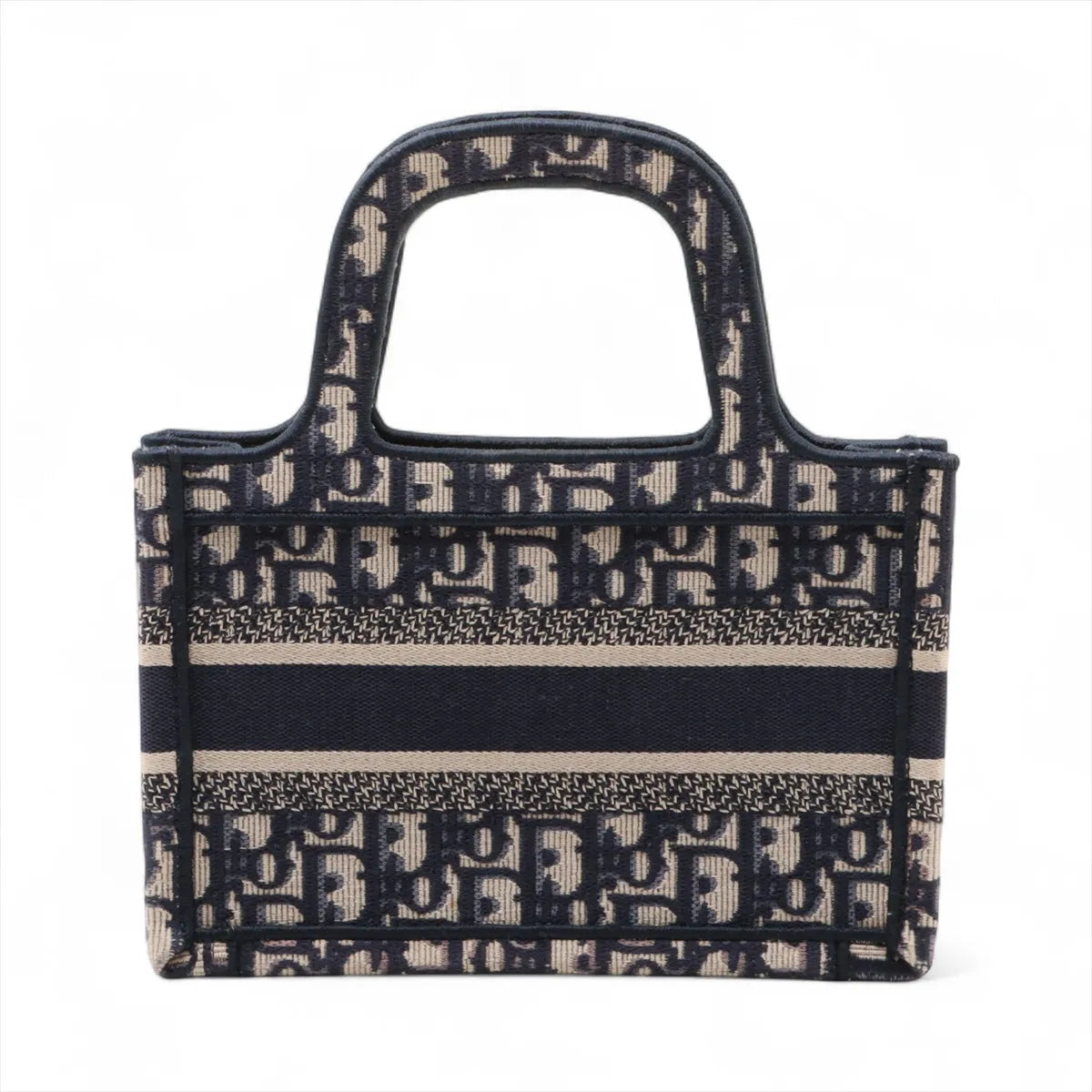 Christian Dior Oblique Canvas  Mini Book Tote Navy Blue