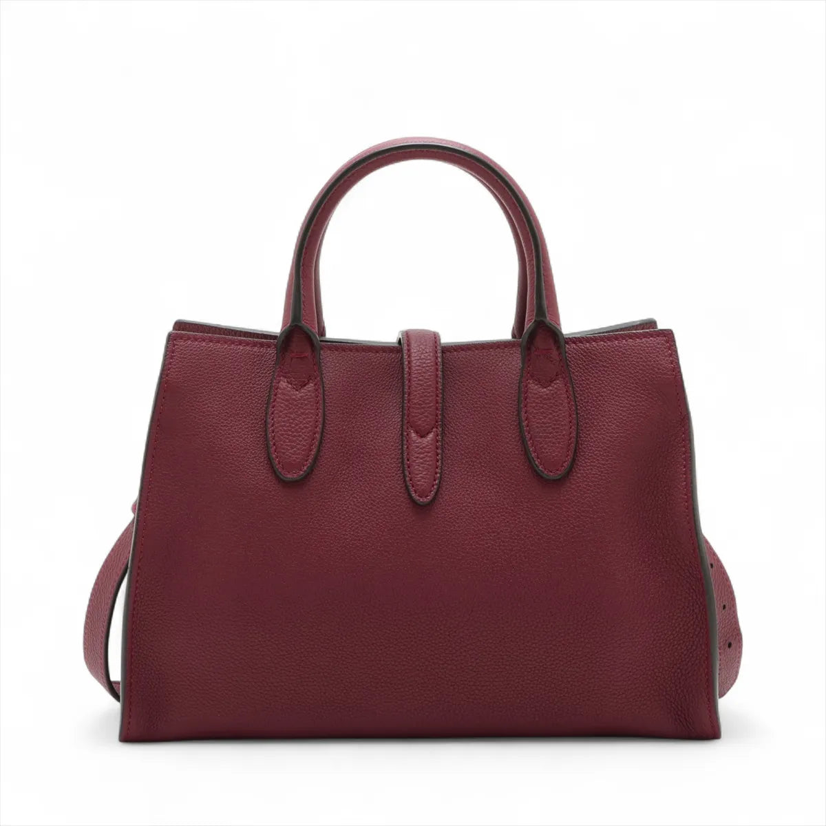 Gucci Hook-closure Medium Leather Two-Way Handbag Bordeaux