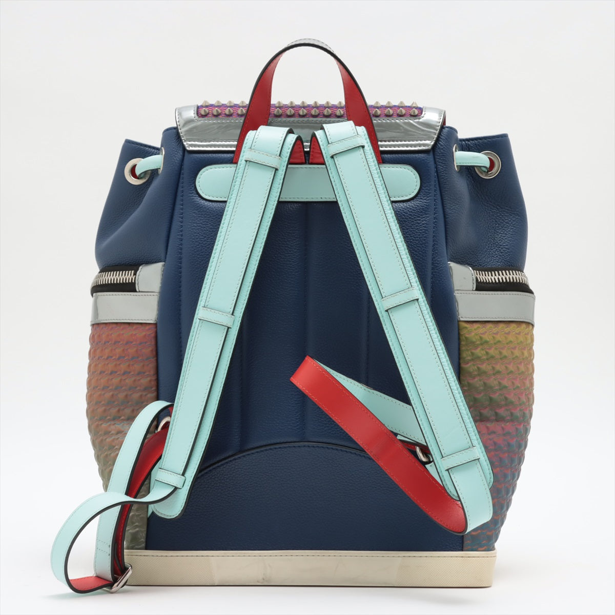 Christian Louboutin Explorafunk Leather x Studs Backpack Blue