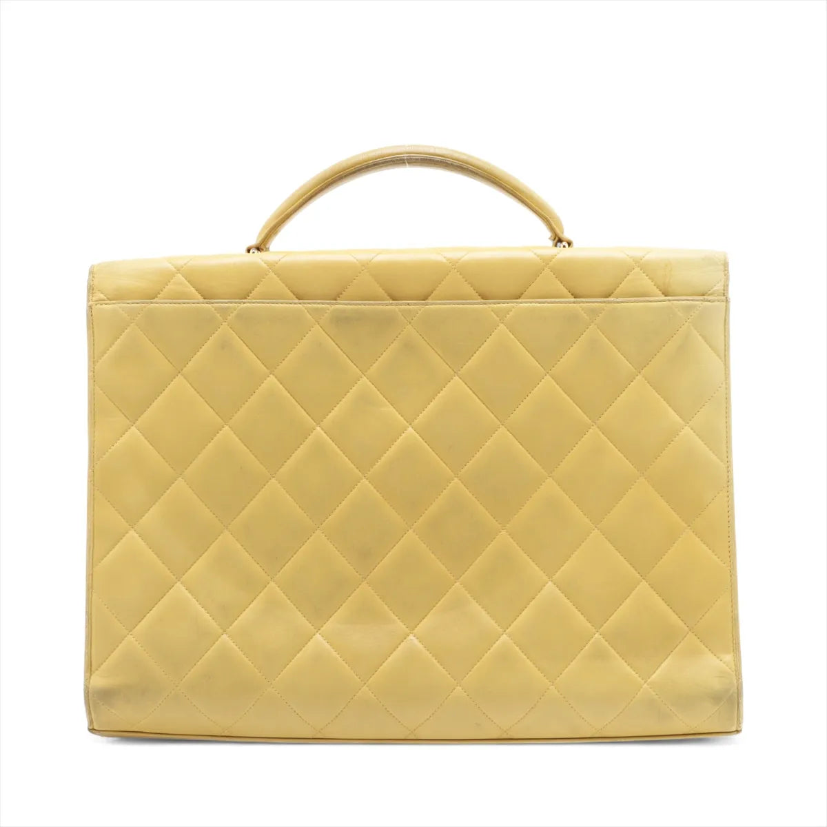 Chanel CC Logo Matelasse Lambskin Business Bag Yellow