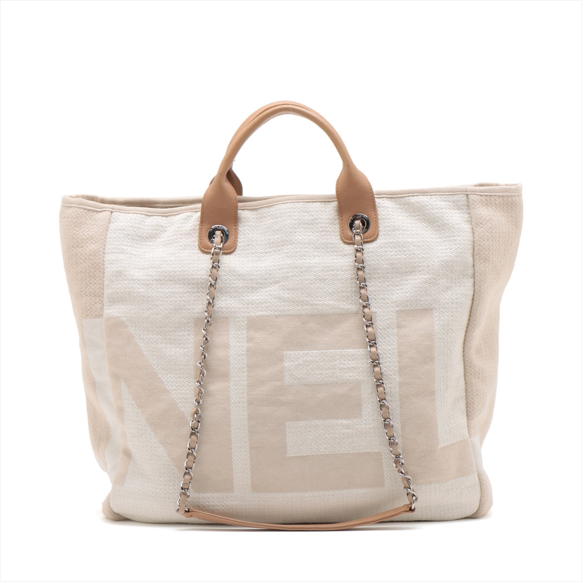 Top rated Chanel Canvas Deauville Tote Bag Light Beige