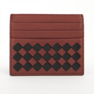 Bottega Veneta Intrecciato Leather Card Case Brown x Black