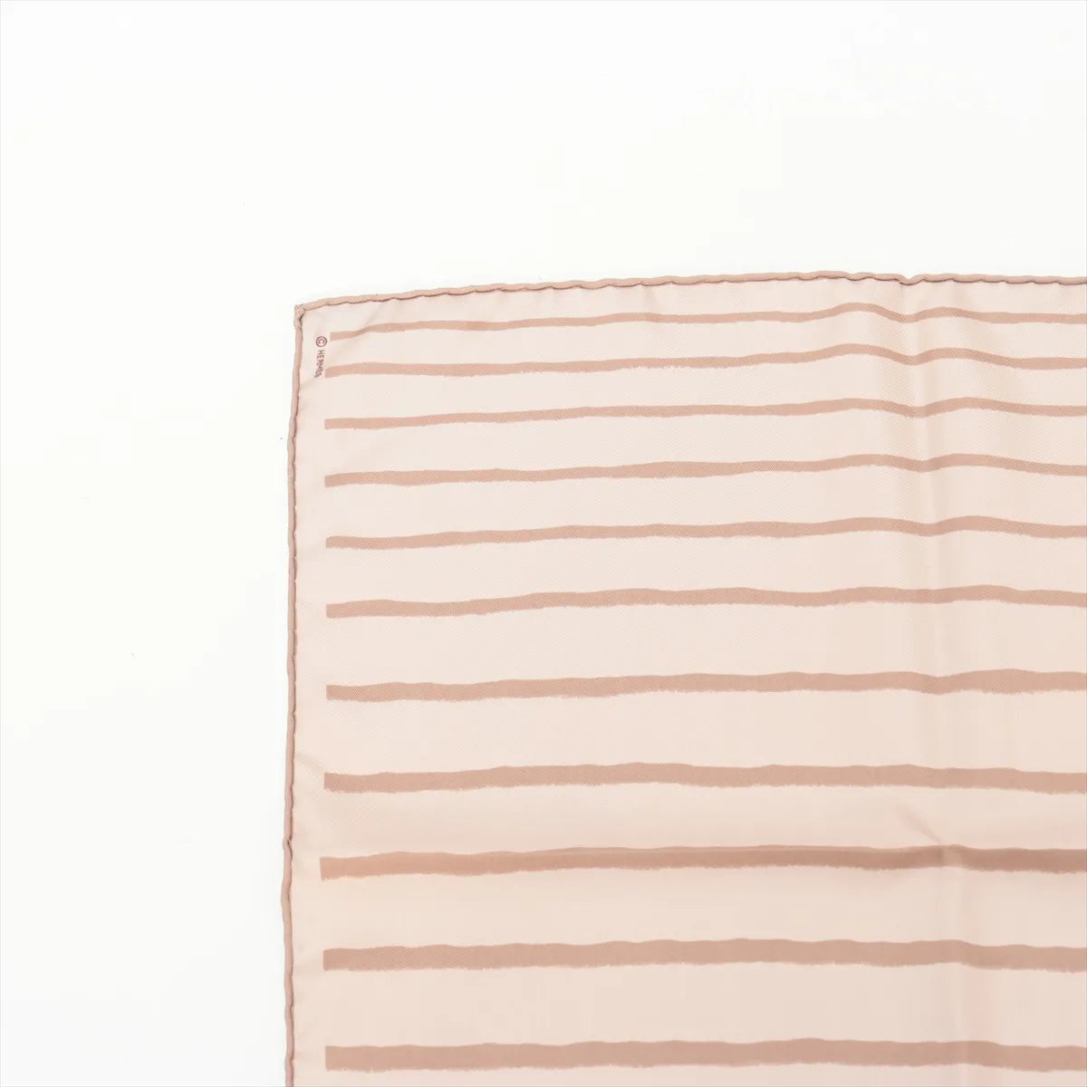 Hermes Carre 45 Stripe Silk Scarf Light Brown