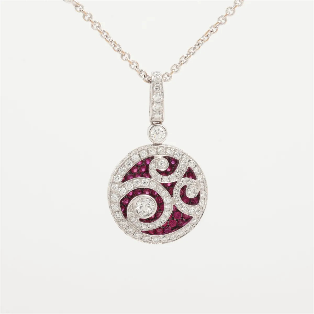 Graff Diamond Colored Stone Station Necklace White Gold