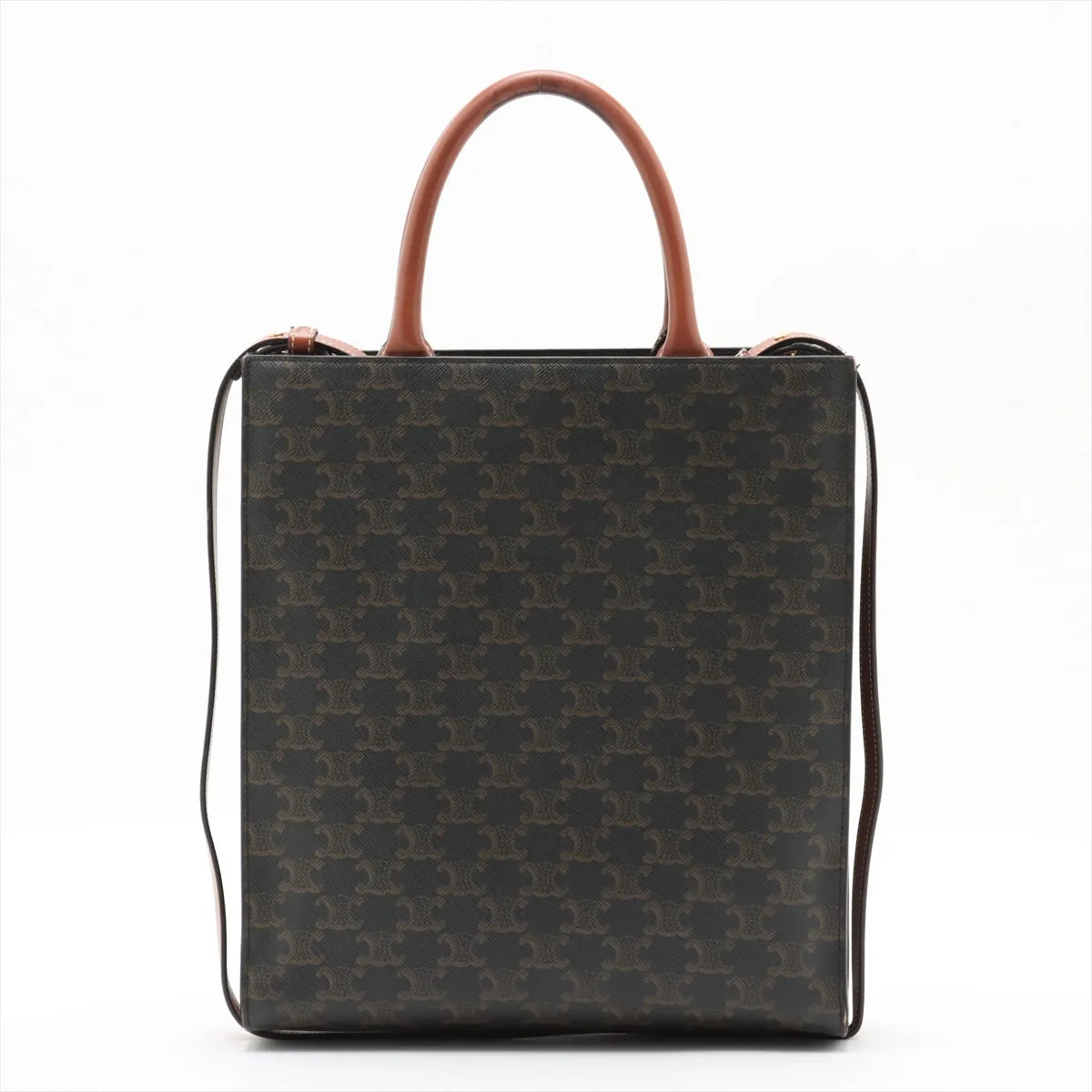 Celine Vertical Cabas Leather Two-Way Mini Tote Bag Brown