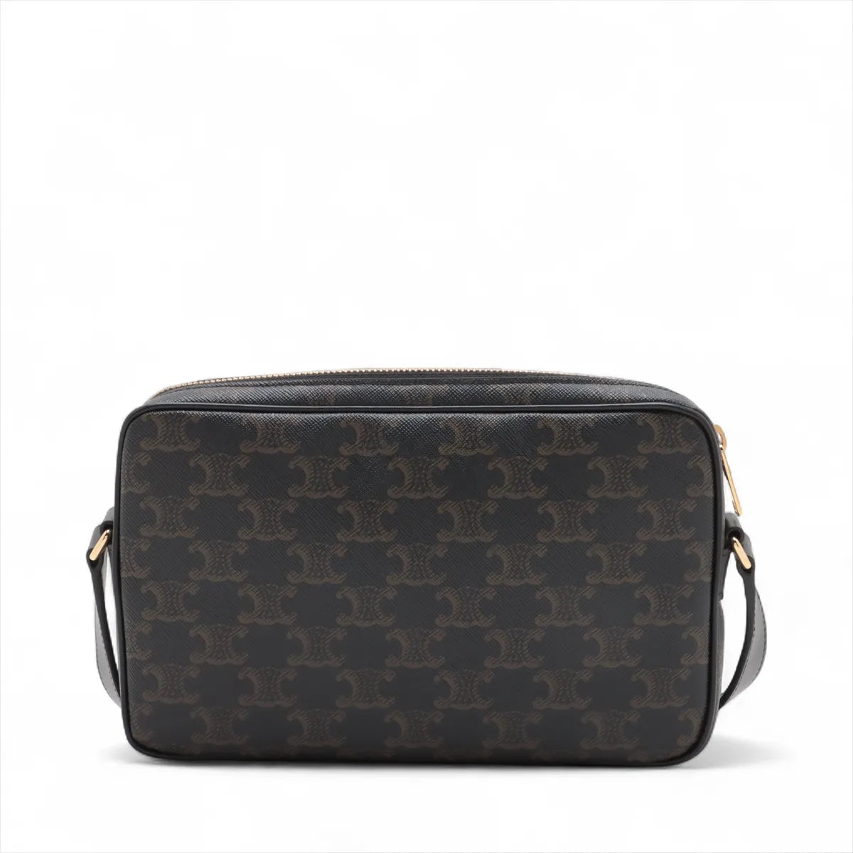 Celine Triomphe Medium Messenger Bag Black x Brown