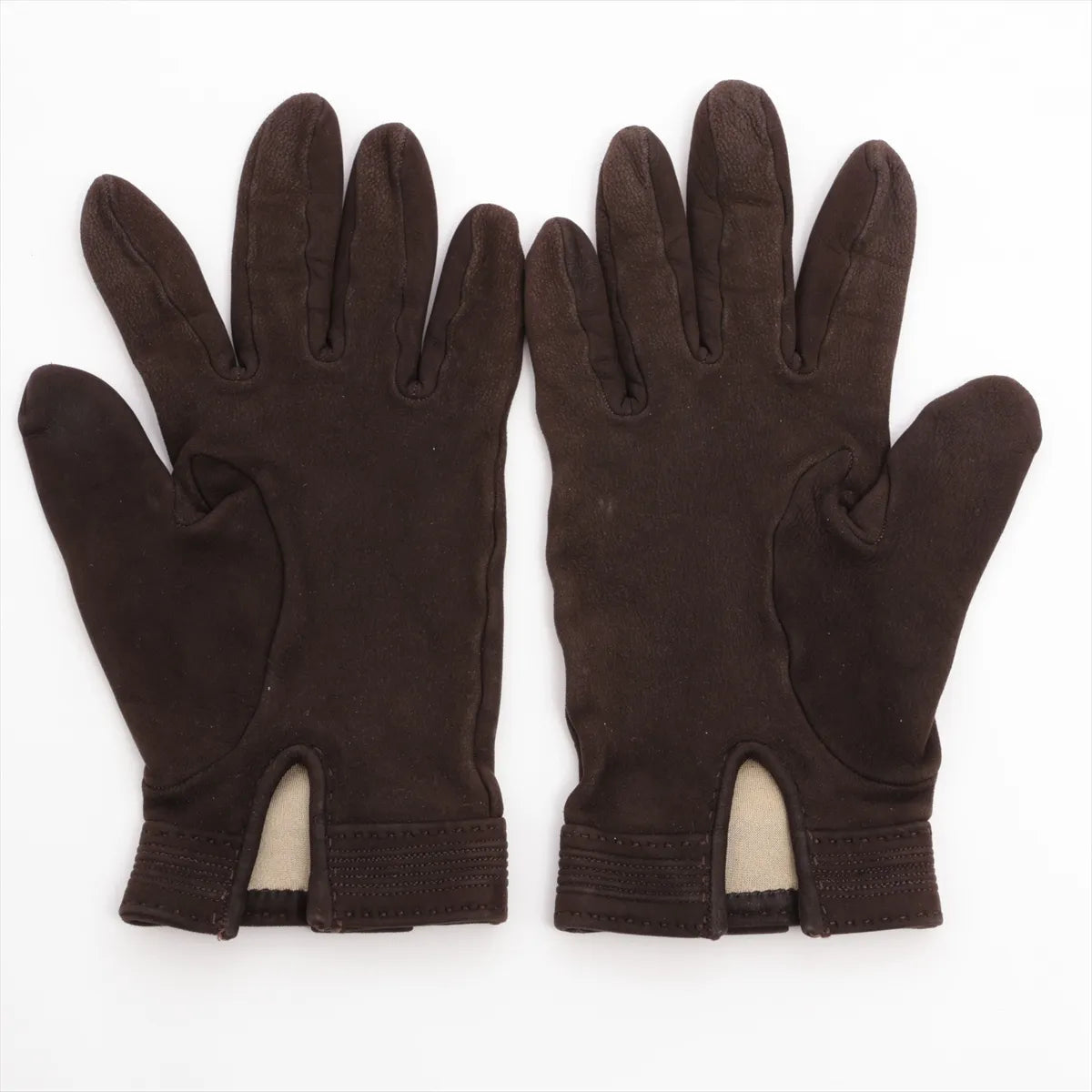 Hermes Leather Gloves Brown