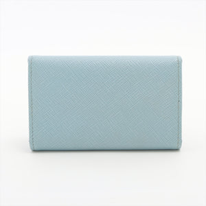 Prada Saffiano Leather Key Case Sky Blue