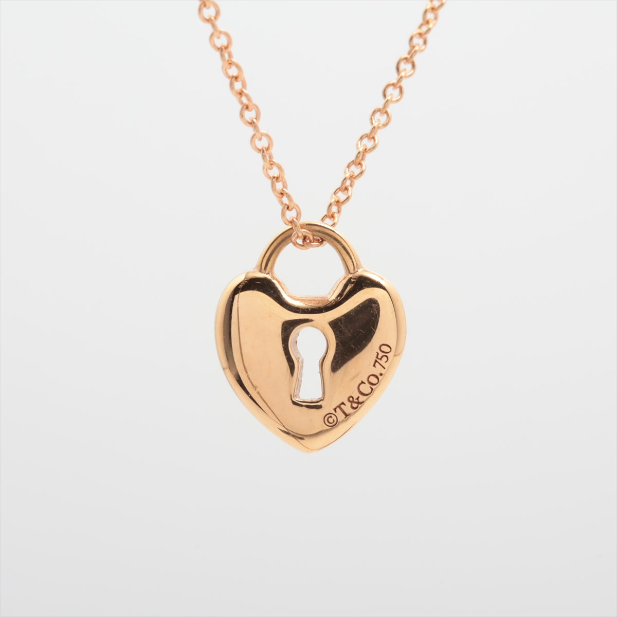 Tiffany & Co. Heart Lock Pendant Necklace Rose Gold