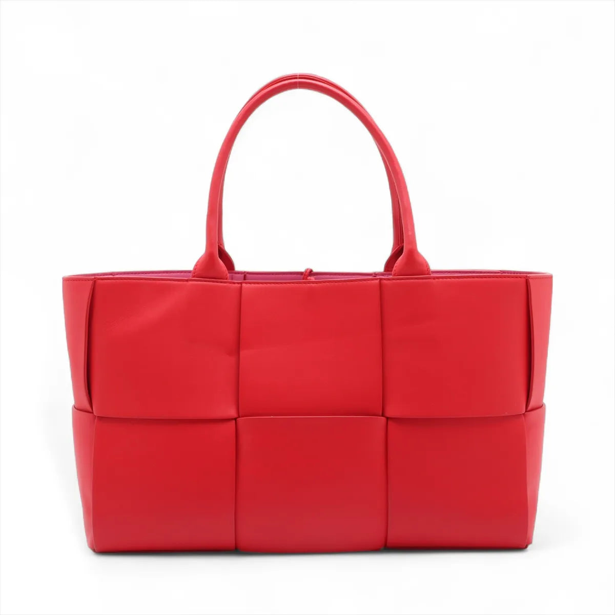 Bottega Veneta Maxi Intrecciato The Arco Tote Bag Red