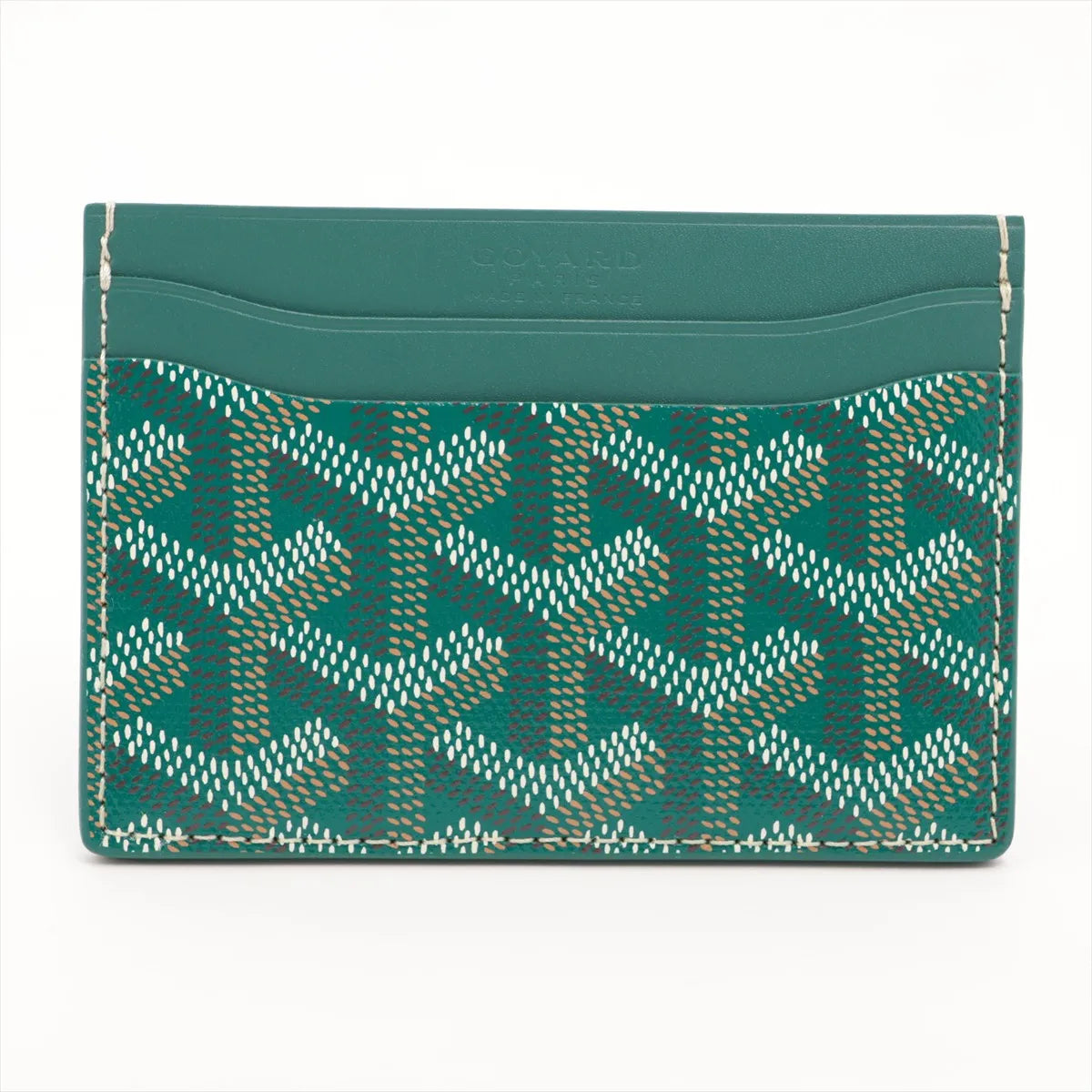 Goyard Herringbone Saint-Sulpice Card Case Green