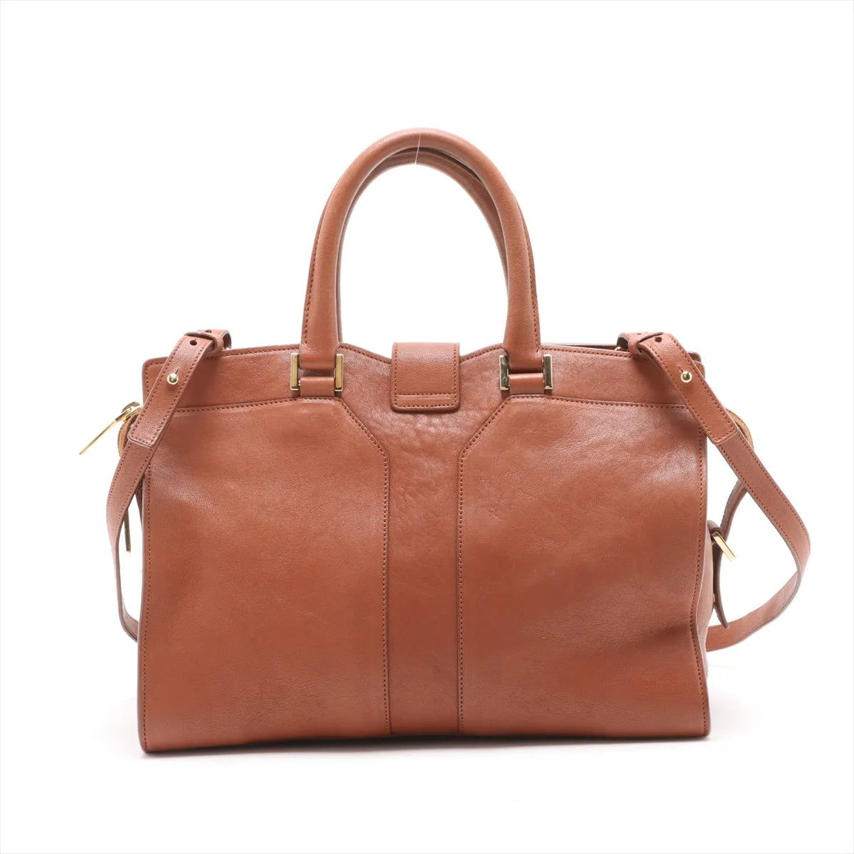 Yves Saint-Laurent Cabas Chyc Leather Two-Way Shoulder Bag Brown