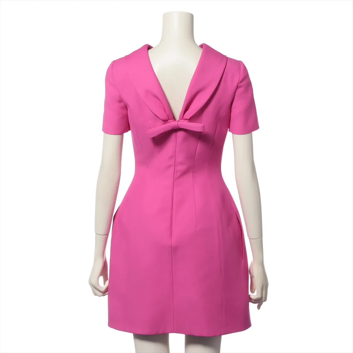 Valentino Wool Silk Mini Dress Pink