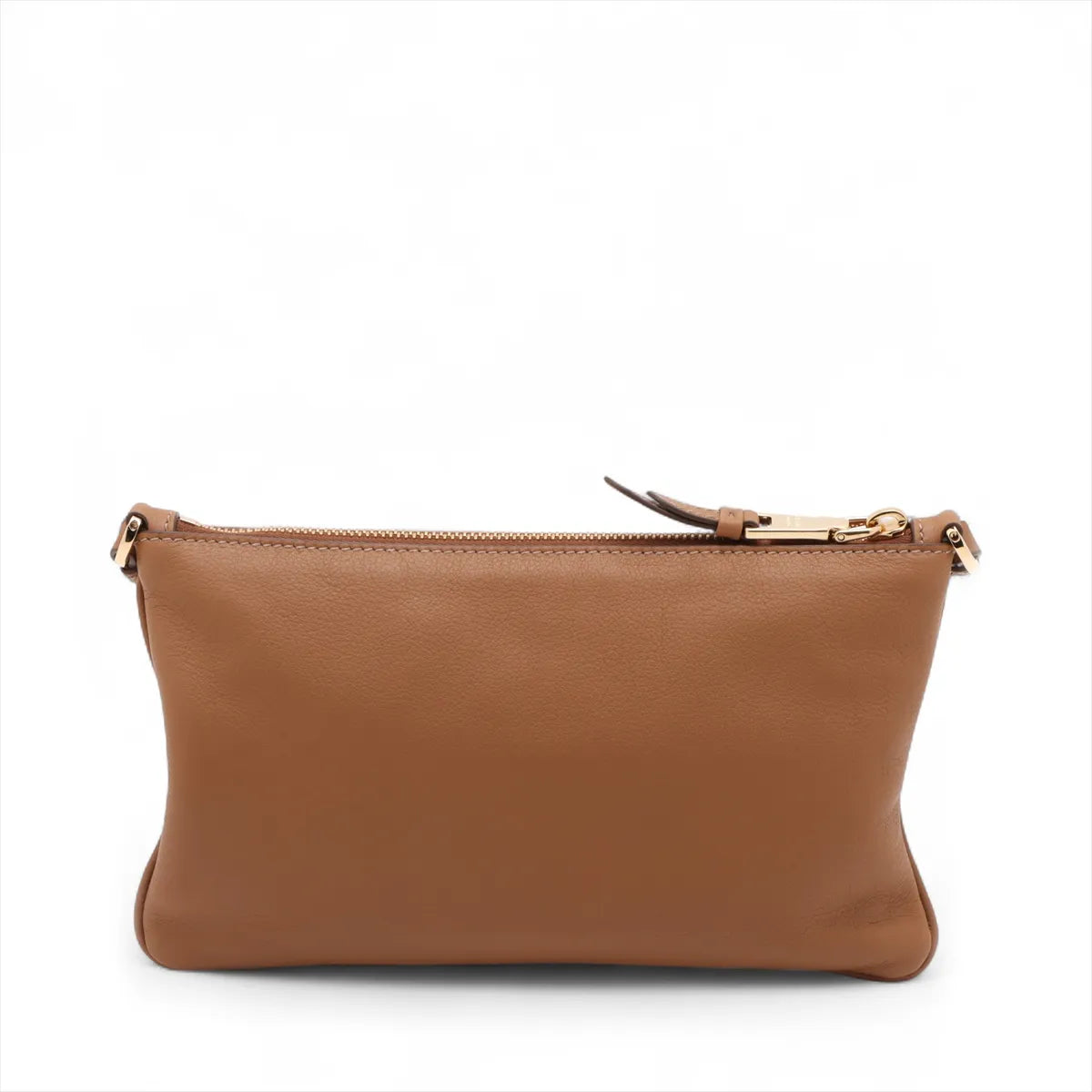 Prada Soft Grain Leather Shoulder Bag Brown