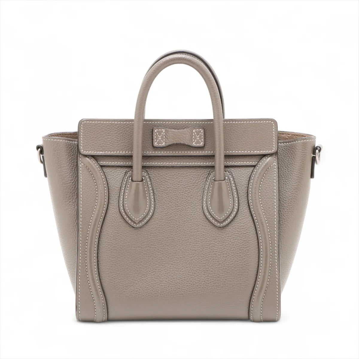Celine Luggage Nano Shopper Leather Two-Way Handbag Greige