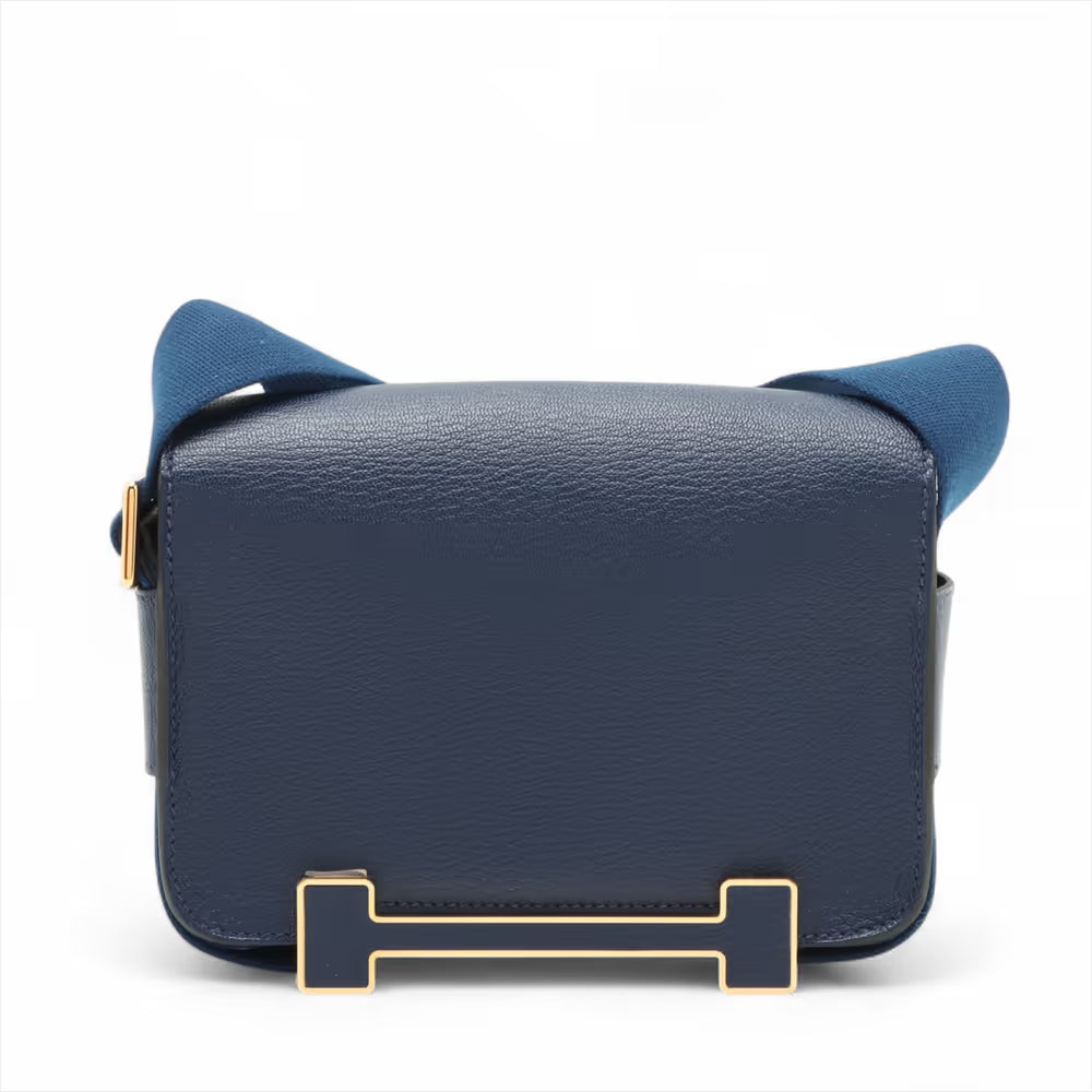 Hermès Geta Chevre Blue Navy