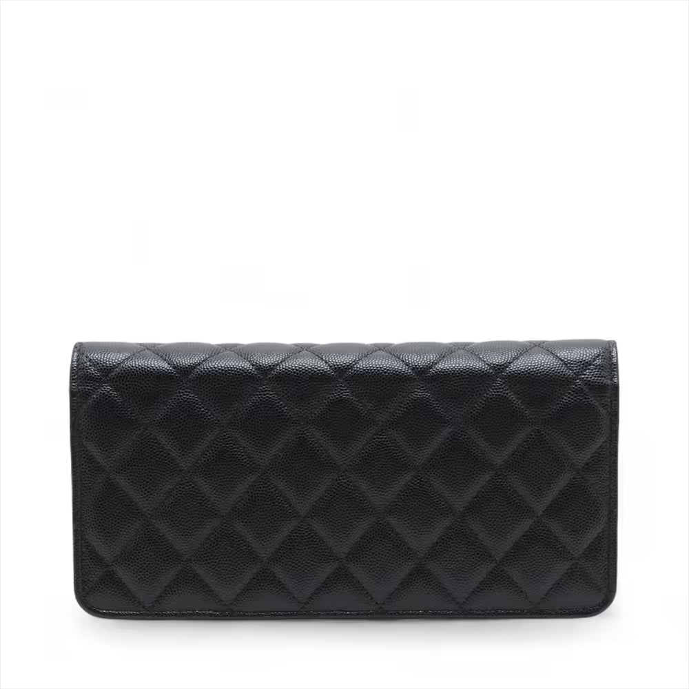 Chanel CC Logo Matelasse Caviar Skin Chain Shoulder Bag Black