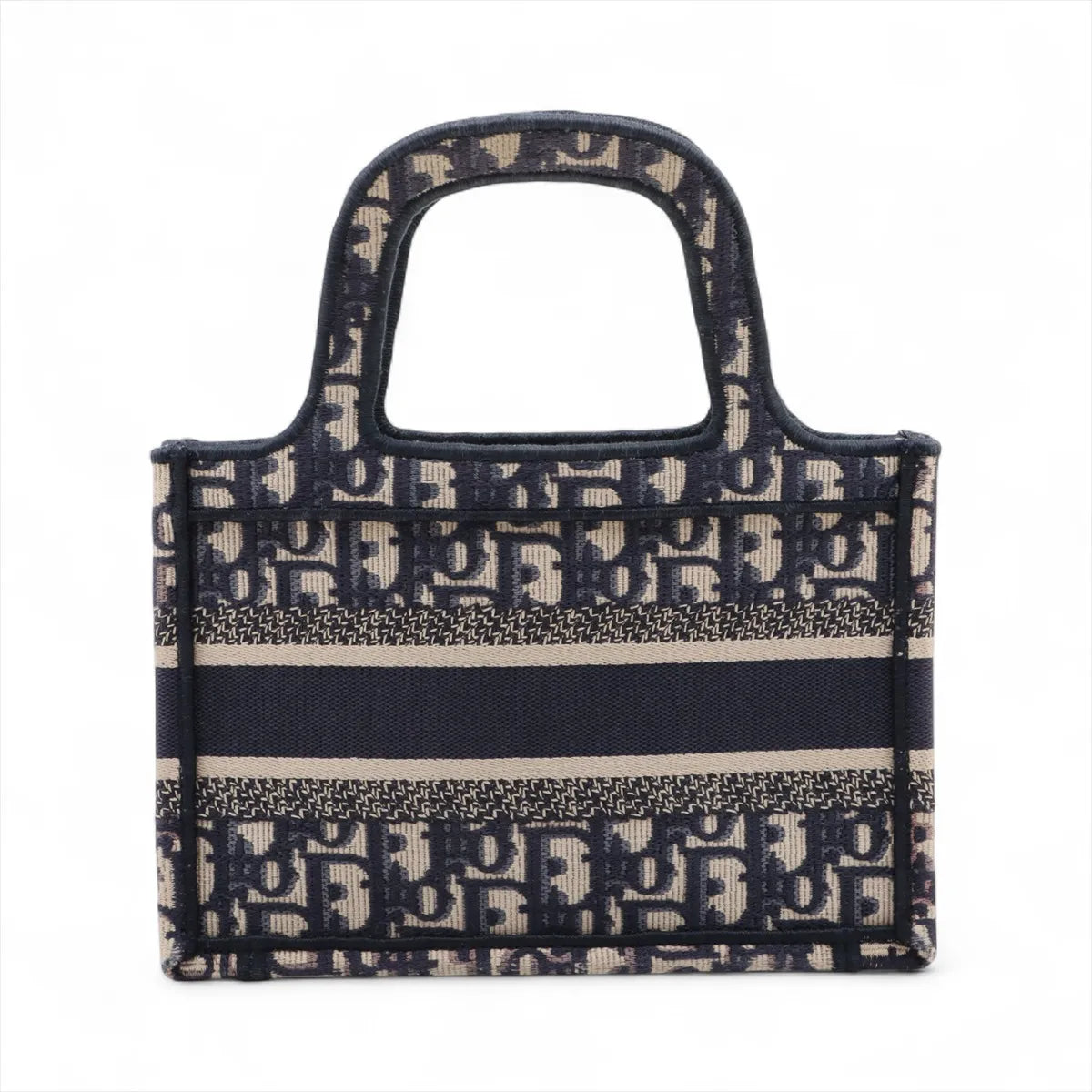 Christian Dior Oblique Canvas Mini Book Tote Navy Blue