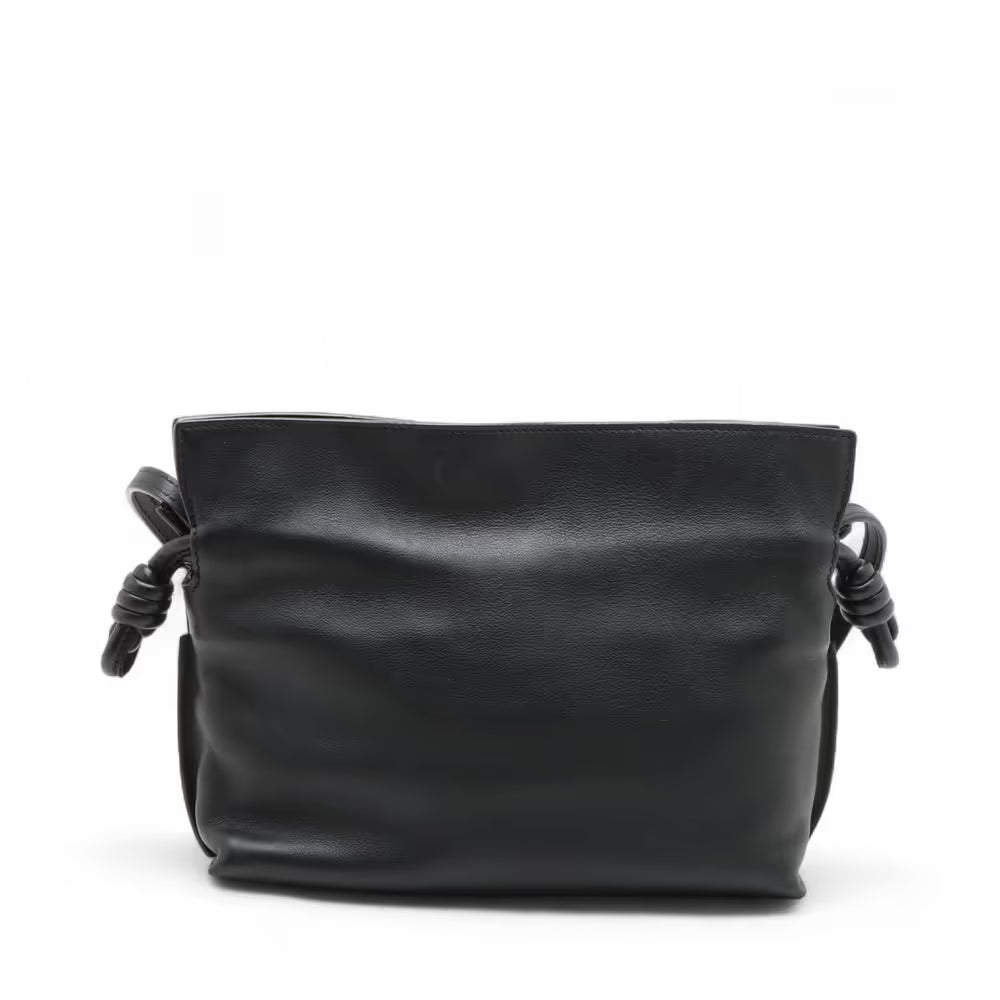 Loewe Flamenco Clutch Mini Leather Shoulder Bag Black