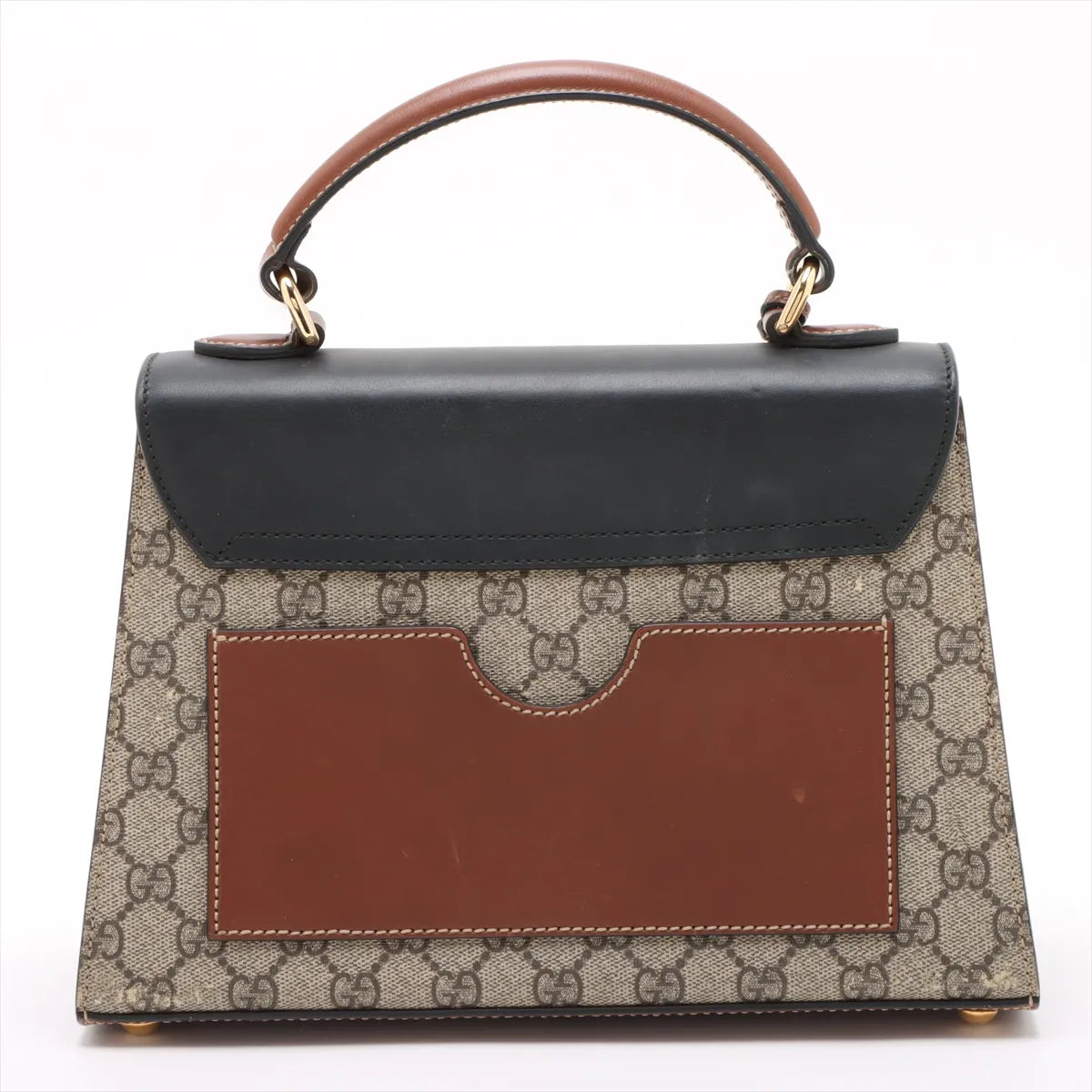 Gucci GG Supreme Leather Two-Way Shoulder Bag Brown x Black