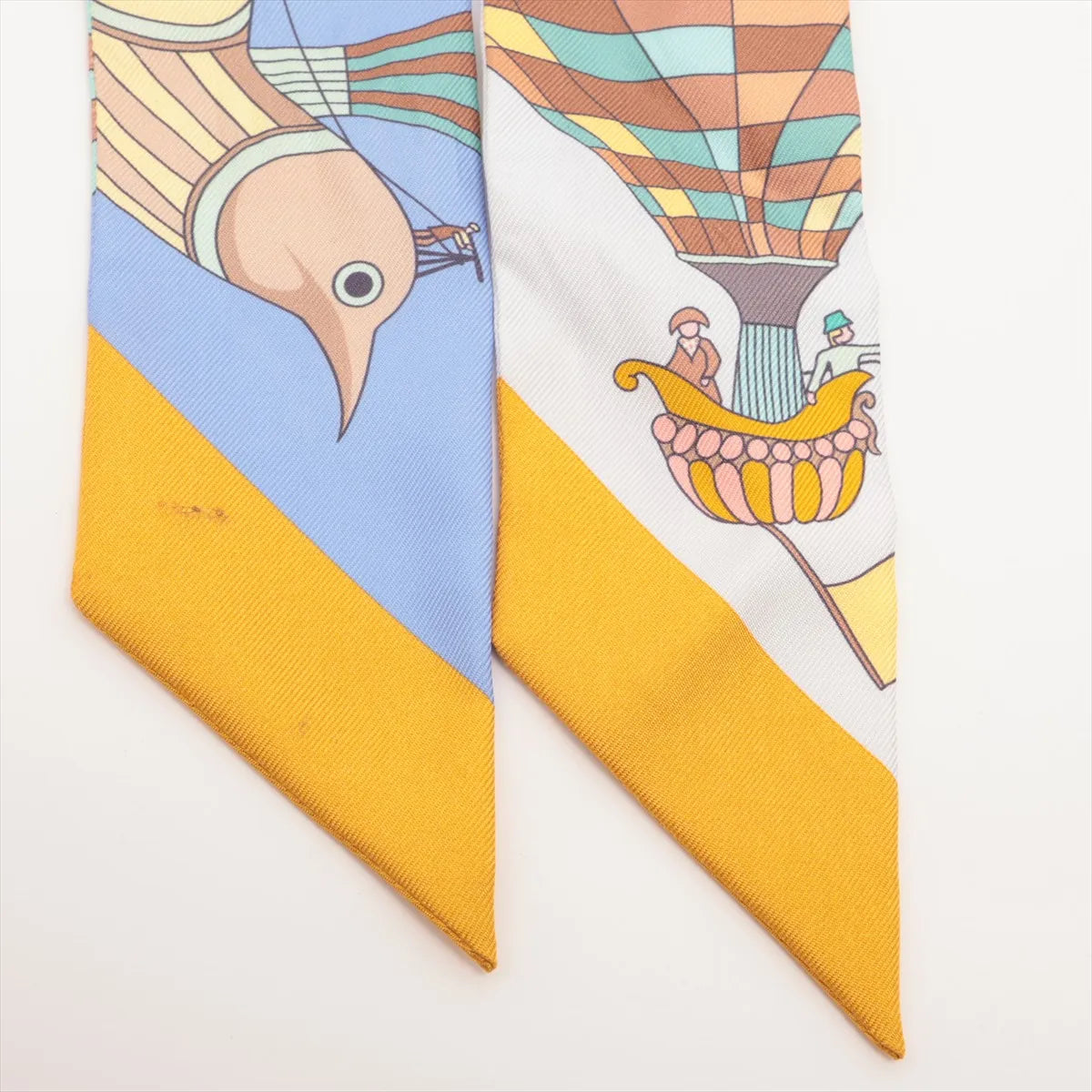 Hermès Twilly Les Folies Du Ciel Scarf Silk Light Blue