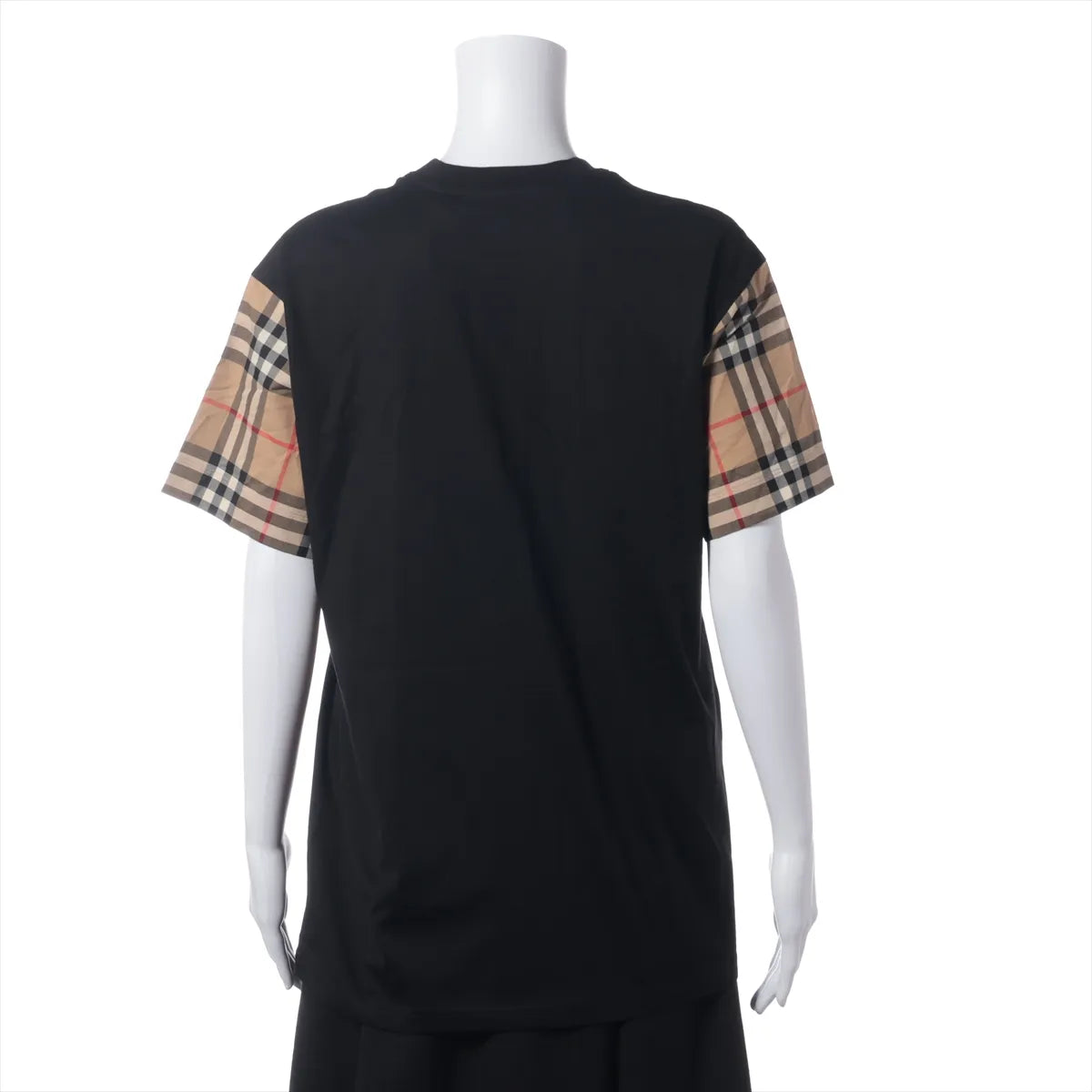 Burberry Nova Check Cotton T-shirt Black x Beige