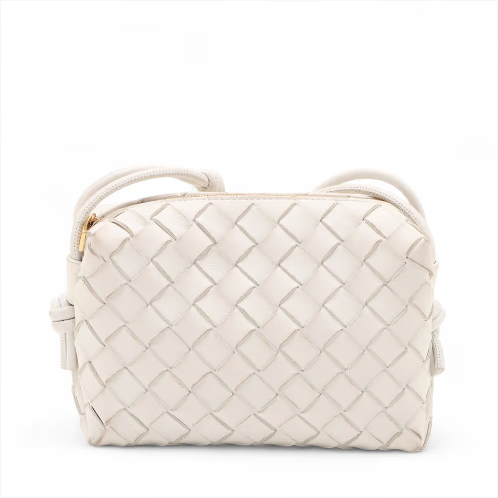 Bottega Veneta Intrecciato Mini Loop Leather Shoulder Bag Beige