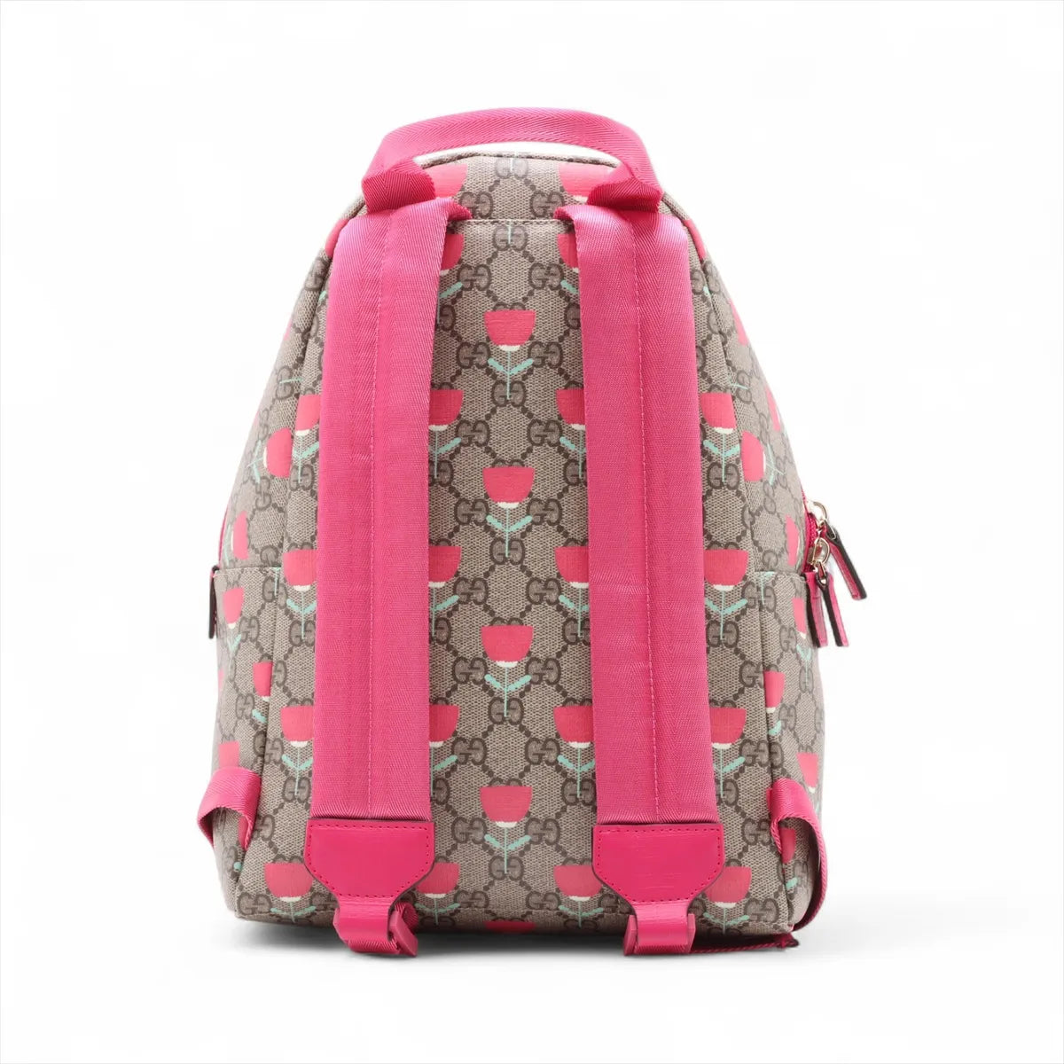 Gucci GG Supreme Floral Mini Backpack Beige x Pink
