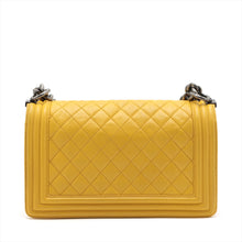 Load image into Gallery viewer, #1 Chanel Boy Matelasse Lambskin Chain Shoulder Bag Yellow