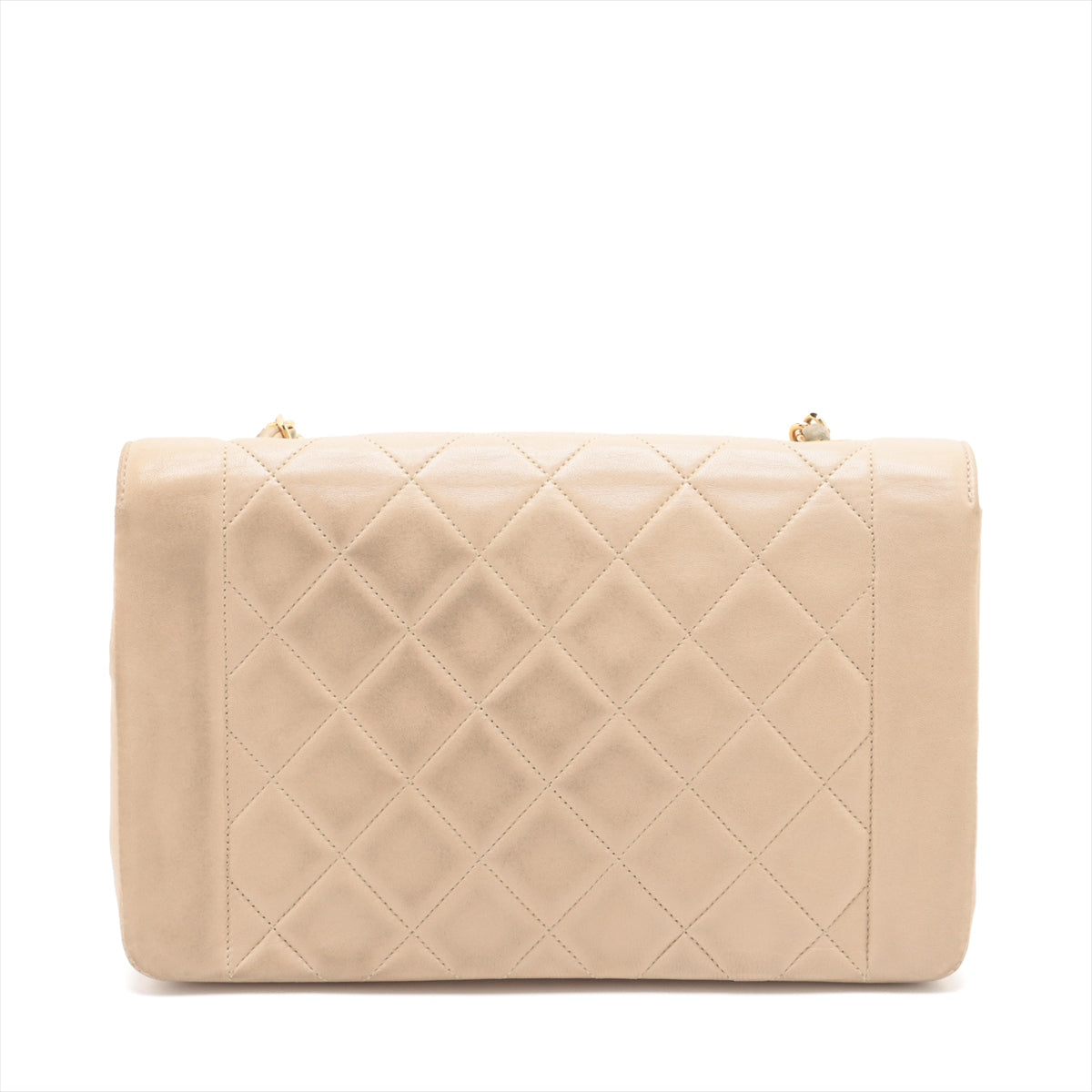 Chanel Matelasse Lambskin Single Flap Single Chain Bag Beige