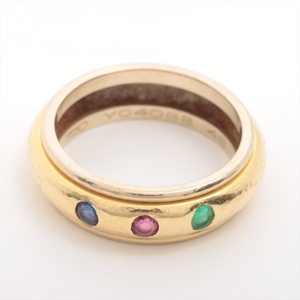 Yves Saint-Laurent Three Colored Stone Ring Gold