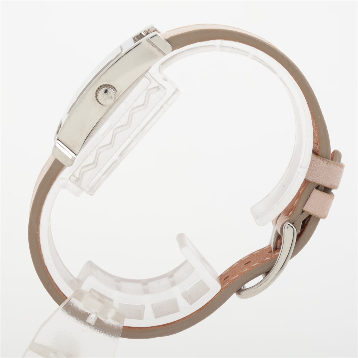 Hermès H Heure Stainless Steel Leather Watch Pink