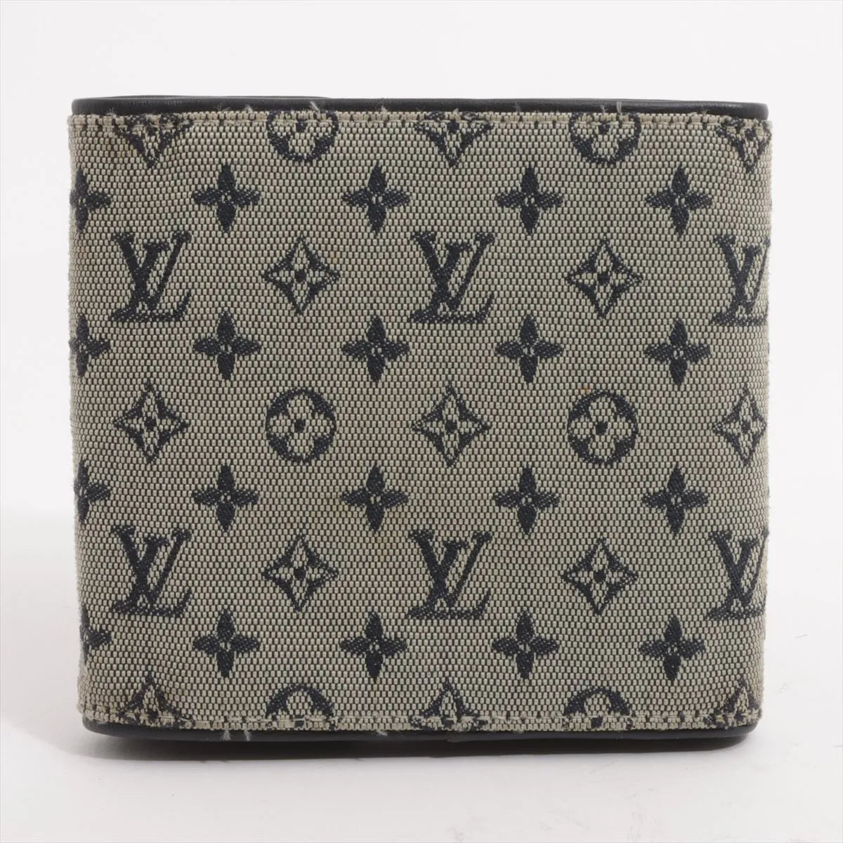Louis Vuitton Monogram Mini Lin Compact Wallet Gray