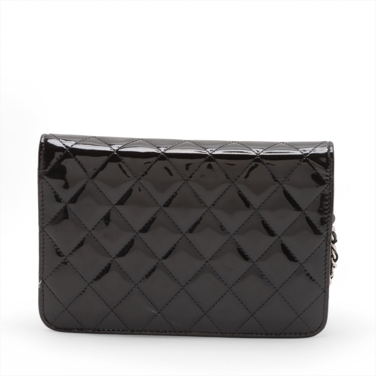Chanel CC Logo Matelasse Patent Leather Chain Wallet Black * PREORDER *