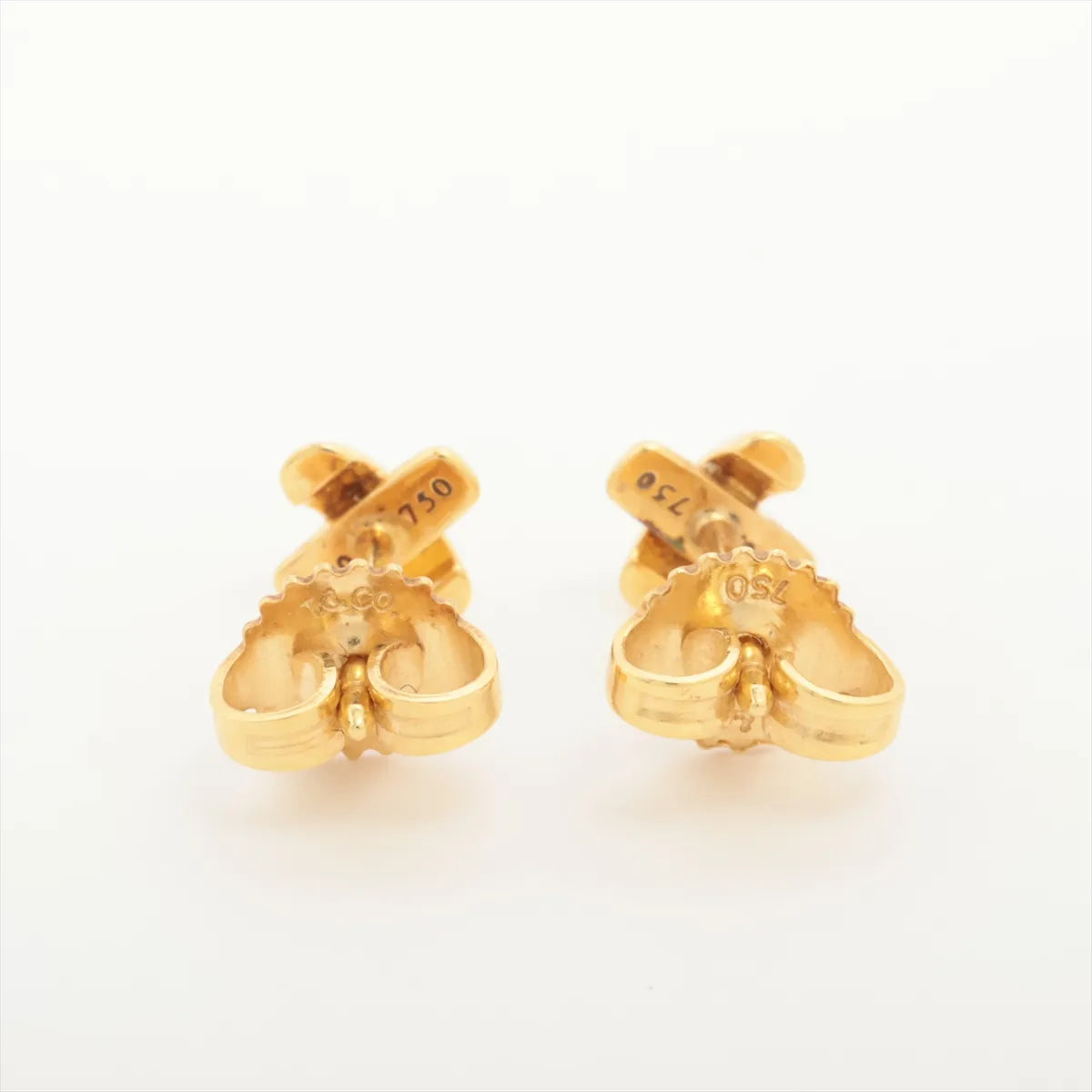 Tiffany & Co. Cross Stitch Stud Earring Yellow Gold