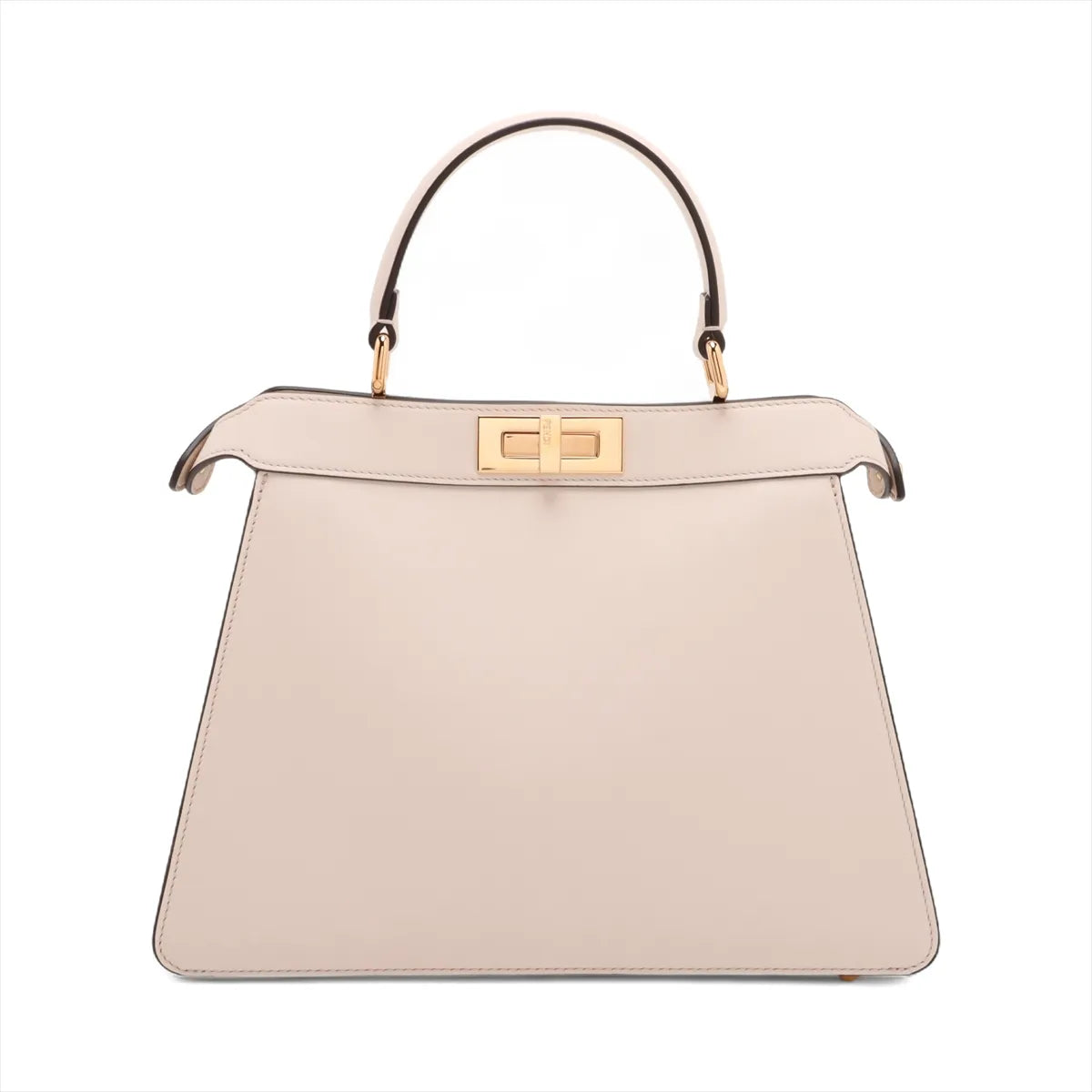 Fendi Peekaboo ISeeU Medium Leather Embroidery Two-Way Handbag Beige